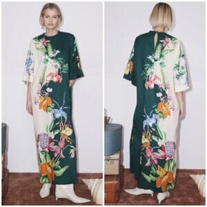 Alemais Aggie Midi Dress Multicolor Green US 0